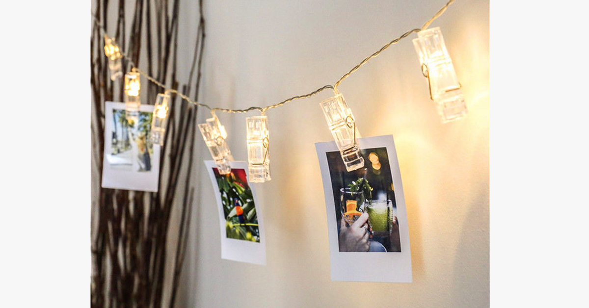 Hjemix | LED Foto Lyskjede – Lys opp rommet ditt med glade minner