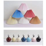 Hjemix | Nordisk minimalistisk 1-lampe bordlampe laget av keramikk med folder