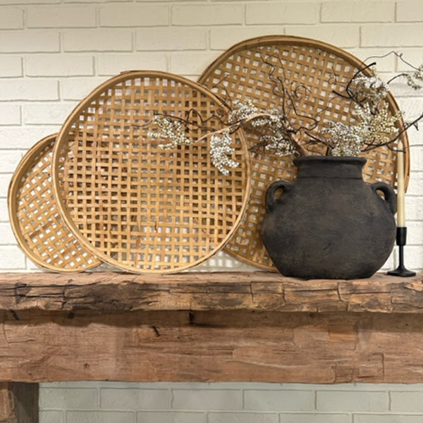 Hjemix | Rundvevd Bambus Veggdekorasjon, Sett med 3