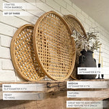 Hjemix | Rundvevd Bambus Veggdekorasjon, Sett med 3