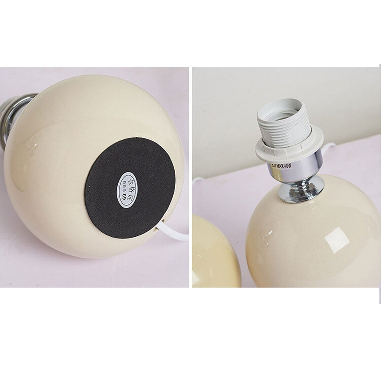 Hjemix | Nordisk minimalistisk 1-lampe bordlampe laget av keramikk med folder
