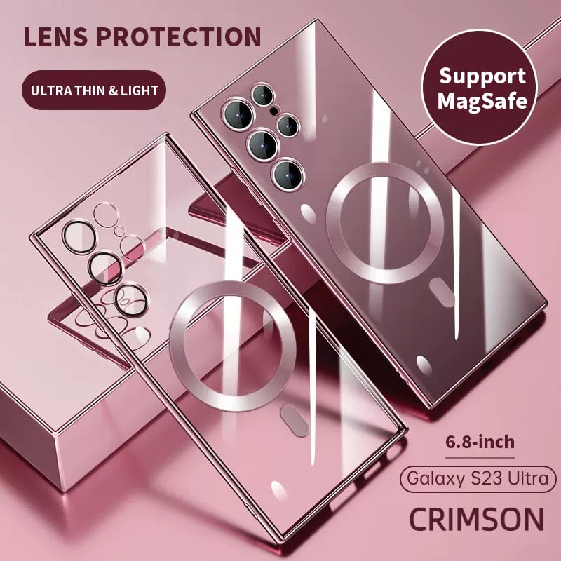 Hjemix | Transparent luksusbelegg magnetisk deksel for Samsung