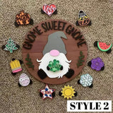 Hjemix | 🍁De beste julepyntene🎄Utskiftbart velkomstskilt med tre-nisse🎈