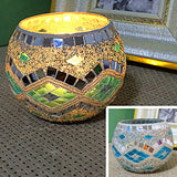 Hjemix | Europeisk Retro Glass Mosaic Tealight Holder