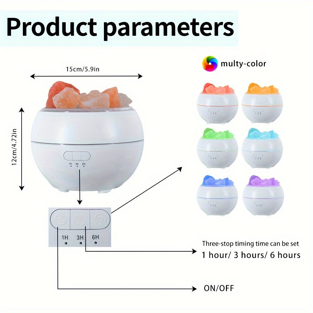 Hjemix | Saltlampe diffusor - 3-i-1 essensiell oljediffusor, Himalayasaltlamper & luftfukter
