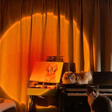Hjemix | l Stillegant Retro Bordlampe med Solnedgang