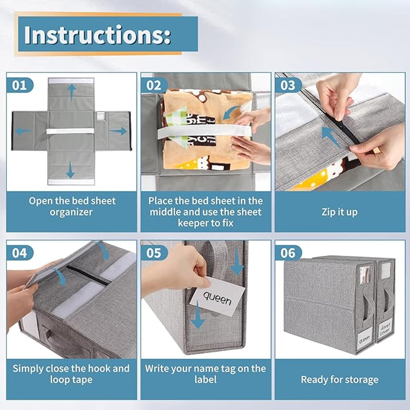 Hjemix | sammenleggbar sengetøysett-organisator