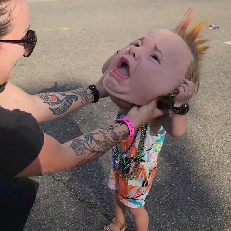 Hjemix | ‍️Gråtende Baby Maske for Halloween