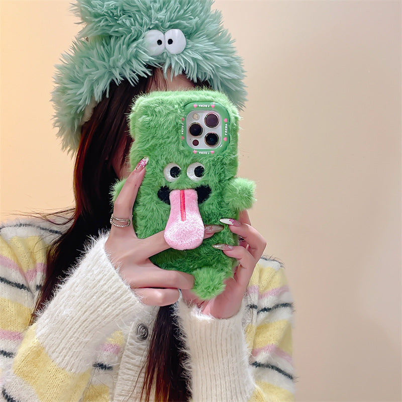 Hjemix | Morsom tungsten ut plush telefonholder for iPhone