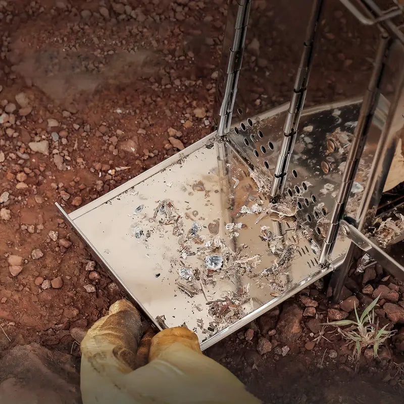 Hjemix | Utendørs sammenleggbart vedovn mini rustfritt stål grill camping piknik