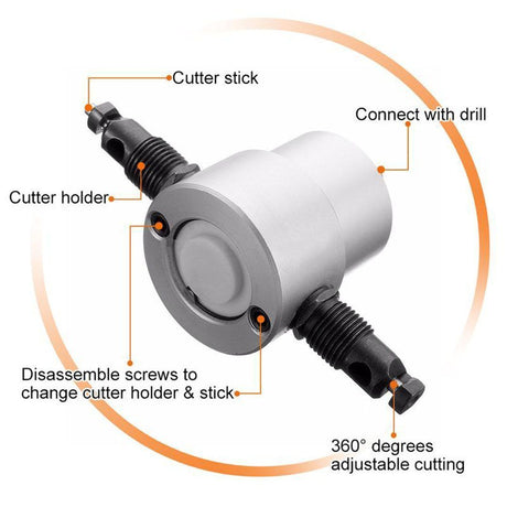 Hjemix | Nibbler Cutter Drill Attachment Dobbel Hode Metallplate