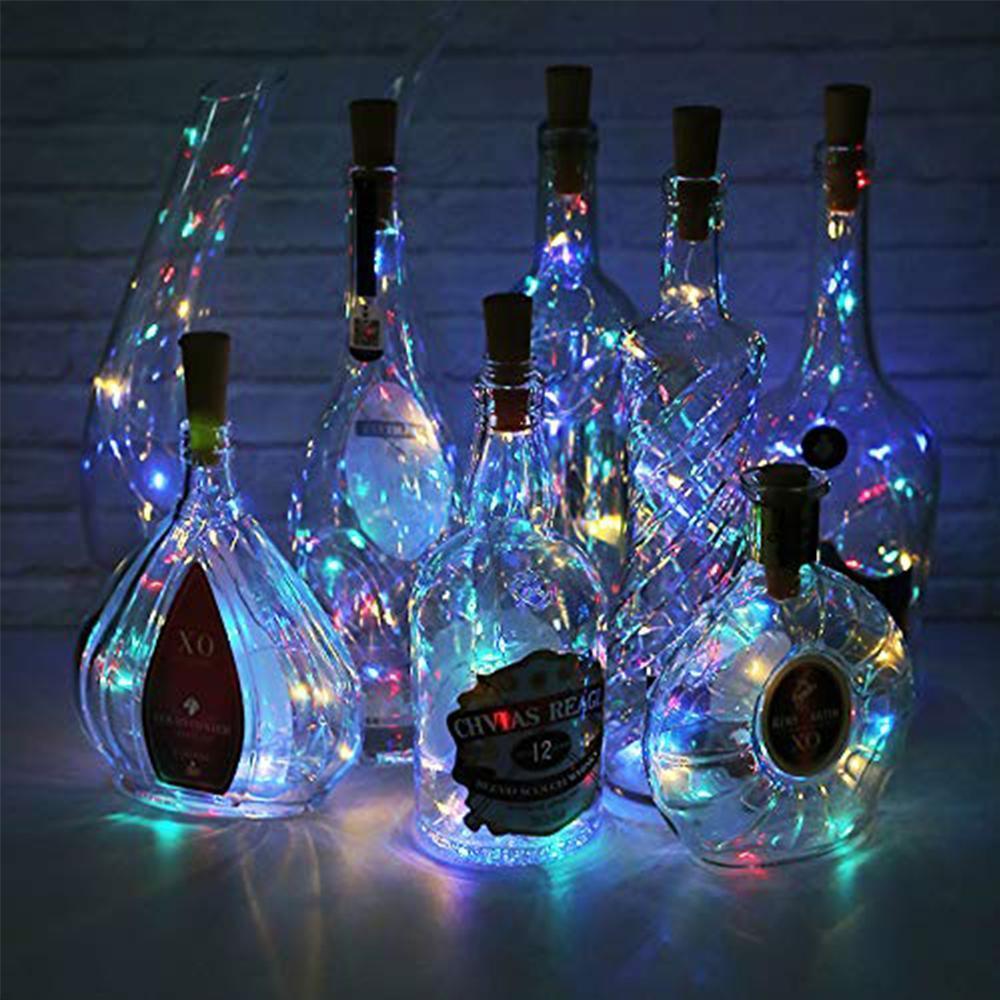 Hjemix | LED Flaske Lys Kork Nattlys DIY Dekorativ Gave