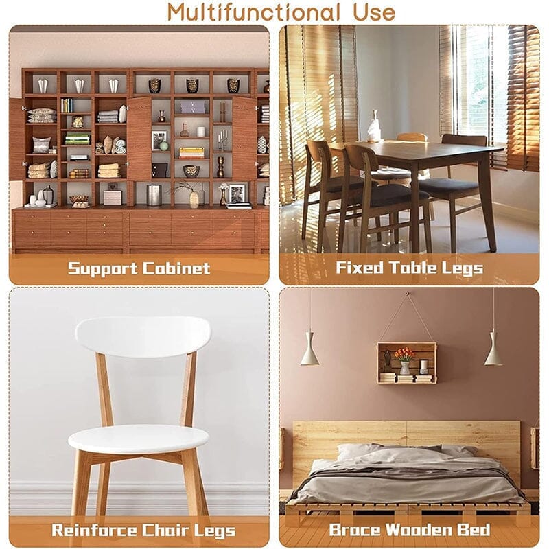 Hjemix | Universal Rustfritt Stål Møbel Krok Kople (10 deler)