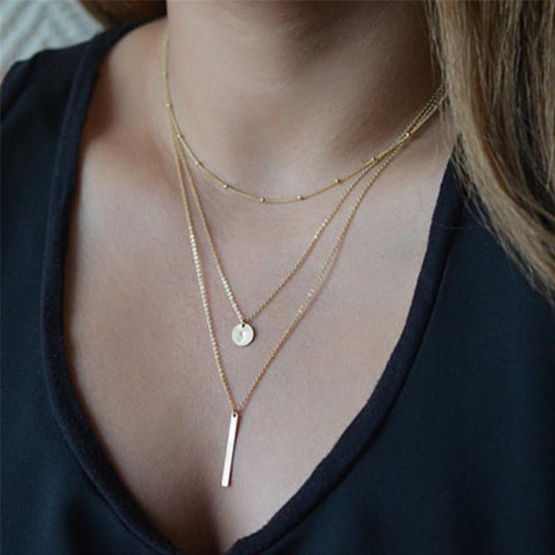 Hjemix | Multilayer Pendant Lang Kjede Halskjede