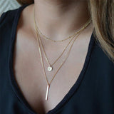 Hjemix | Multilayer Pendant Lang Kjede Halskjede