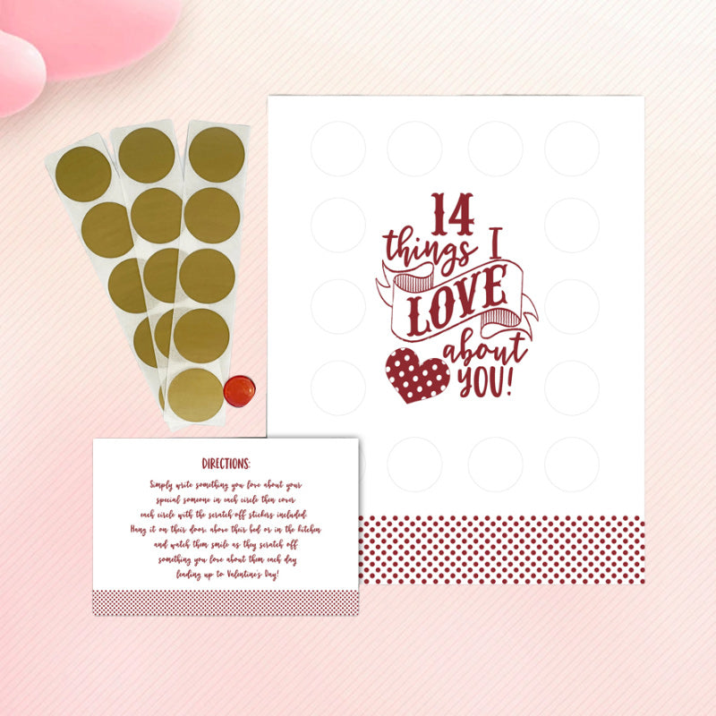 Hjemix | Valentine's Scratching Advent "14 Ting Jeg Elsker Med Deg!"