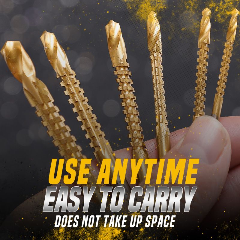 Hjemix | Titanbelagte høyhastighetsstålbits med tagger (6 stk.)