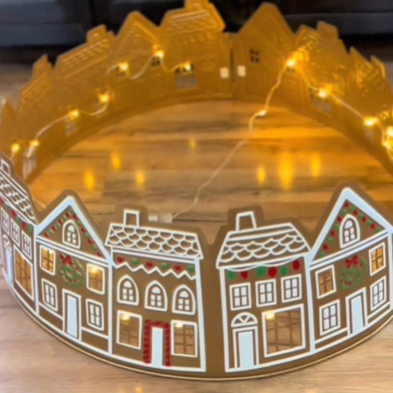 Hjemix | LED Pepperkakehus Juletre Krage Tre Skjørt