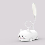 Hjemix | Mini Tegneserie Katt LED Øyevern Leselampe USB Oppladbar Skrivebordlampe