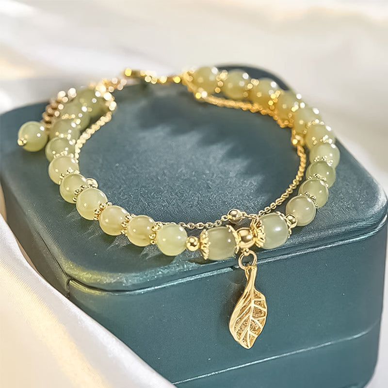 Hjemix | Hetian Jade Armbånd med Blad