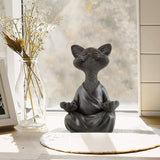 Hjemix | Lekker svart Buddha katt figur meditasjon yoga samleobjekt glad katt dekor hjem hagedekorasjon hageornament