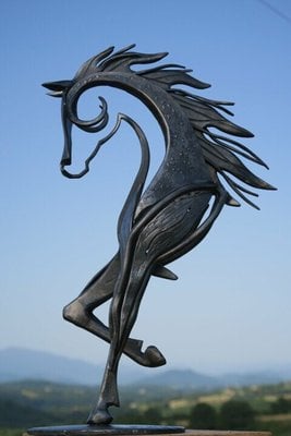 Hjemix | Moderne Metall Hest Statue