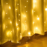 Hjemix | 600 LED 9.8 x 19.6 FT. LED gardinlys med 8 lysmoduser og minnefunksjon