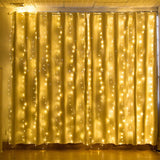 Hjemix | 600 LED 9.8 x 19.6 FT. LED gardinlys med 8 lysmoduser og minnefunksjon
