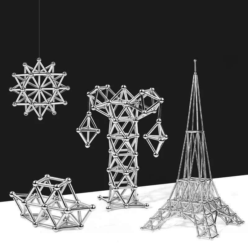 Hjemix | Magnetisk bygge leketøyssett med stenger og baller