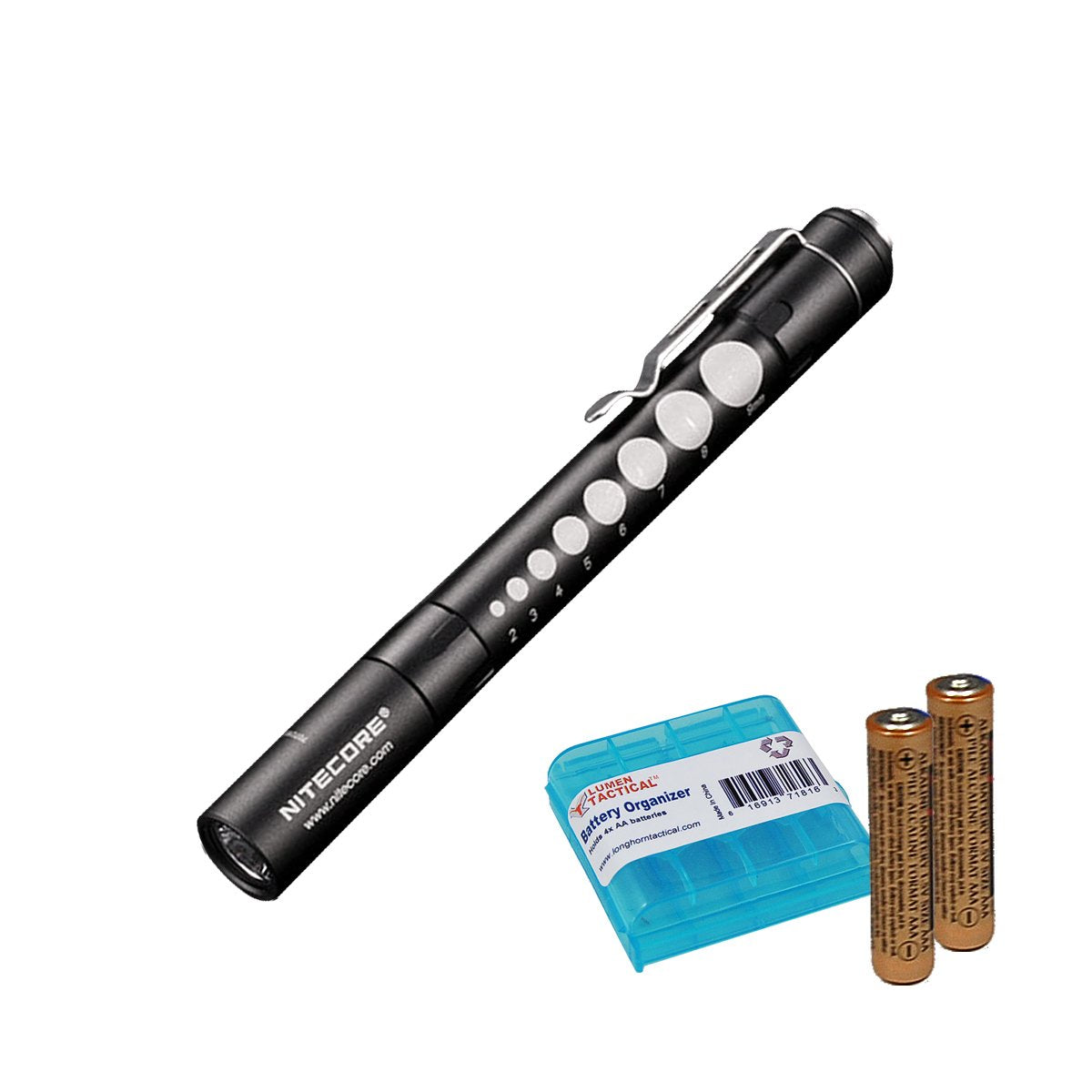 Hjemix | Nitecore Mt06Md Penlight Lommelykt - 180 Lumen Led For Medisinsk Bruk, Svart W/ Pupill Måler