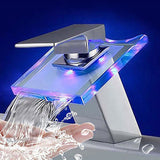 Hjemix | 1-Lever Vanity Blandet Krane 1-Hull Kobber Vask Krane med LED-Belysning