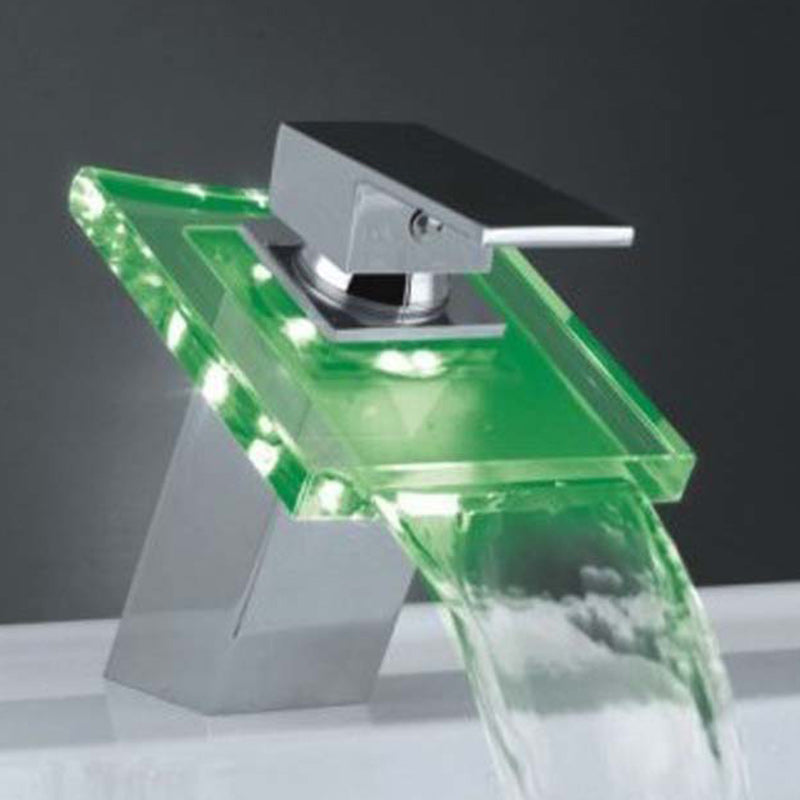 Hjemix | 1-Lever Vanity Blandet Krane 1-Hull Kobber Vask Krane med LED-Belysning