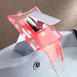 Hjemix | 1-Lever Vanity Blandet Krane 1-Hull Kobber Vask Krane med LED-Belysning