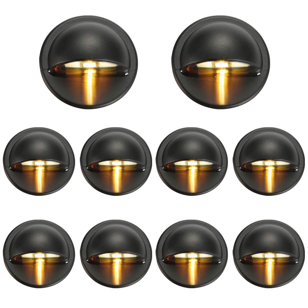 Hjemix | Fvtled Pakke med 10 Varmhvite Lavspennings Led Deck Lys for Utendørs Hage- og Sti Belysning