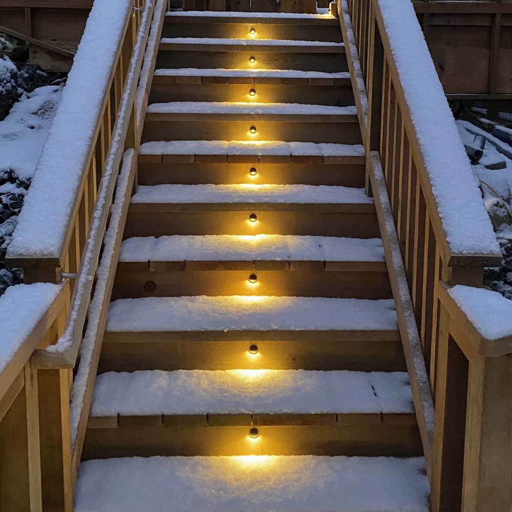 Hjemix | Fvtled Pakke med 10 Varmhvite Lavspennings Led Deck Lys for Utendørs Hage- og Sti Belysning