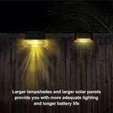 Hjemix | Soldekklys 4-delers sett, Soltrinnlys utendørs, Varm hvit/fargeforandrende solgjerdelys for terrassehage