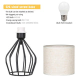 Hjemix | Haitral Svart Moderne Bordlampe - Minimalistisk Nattbordlampe Med Lin-Skjerf For Soverom & Stue