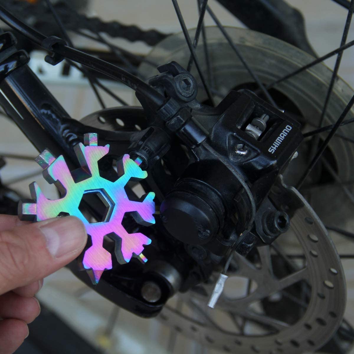 Hjemix | Snøfnugg - MultiVerktøy 18-i-1 Rustfritt Stål Bærbar for Utendørs Eventyr