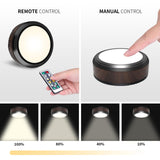 Hjemix | Leastyle Fjernkontroll Led Puck Lys, Dimmbar Batteridrevet Under Skap Lys - 6 Pakke Naturlig Hvit