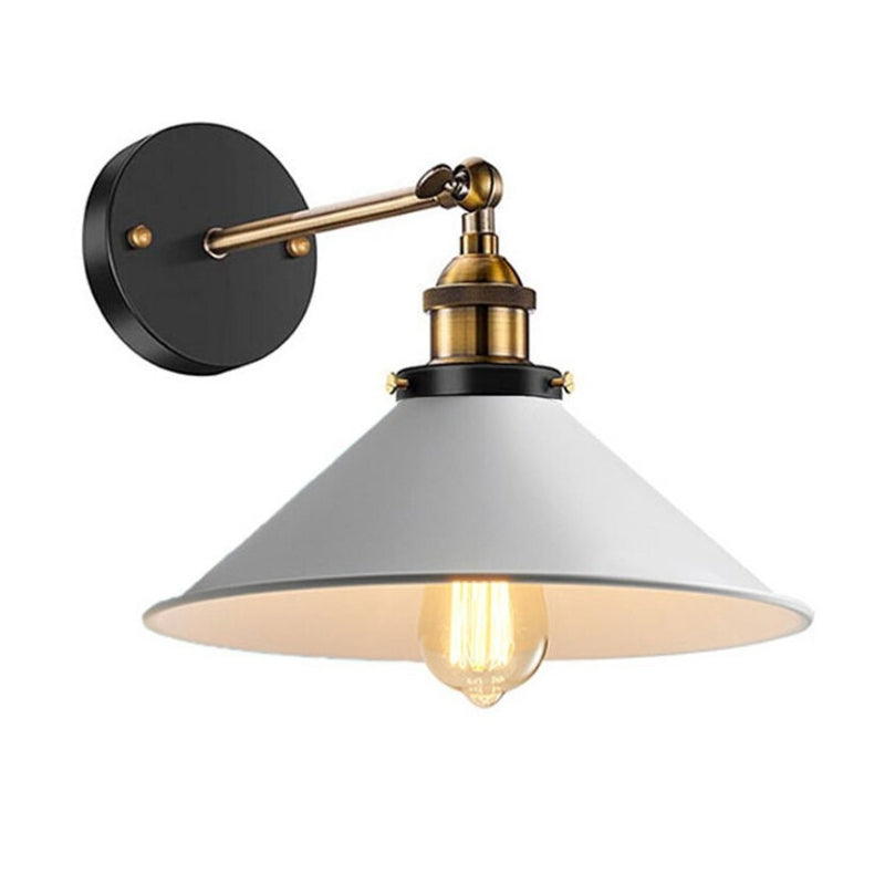 Hjemix | Hvit industriell vintage vegglampe