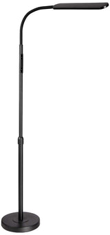 Hjemix | Nxone Justerbar Led Gulvlampe, Svart, Moderne Leselys Med 4 Farger & Stegløs Lysstyrke
