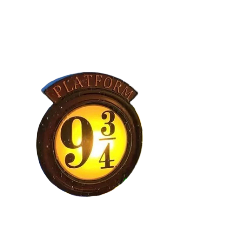 Hjemix | Harry Potter 9 3/4 Figur Nattlykt LED Magiske Vegglamper Plattform Hogwarts 3D Lampe Harrys Rom Dekor Barnebursdagsgave
