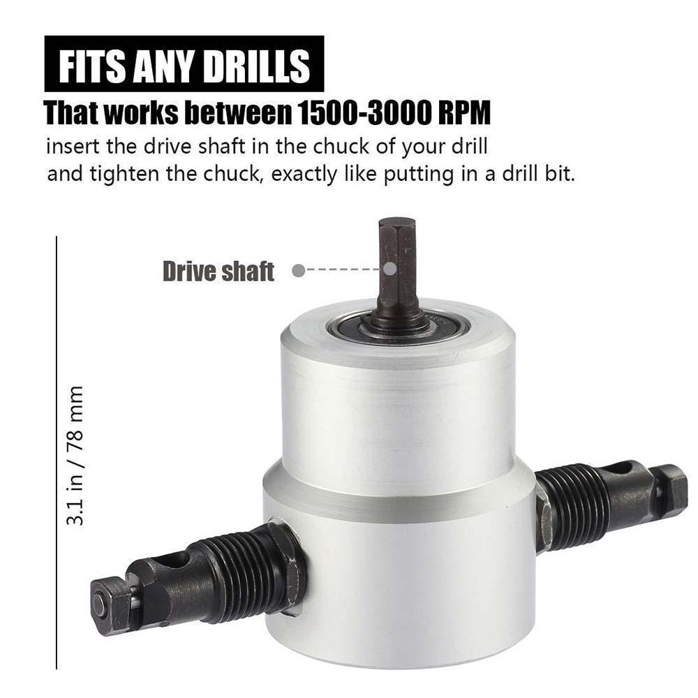 Hjemix | Nibbler Cutter Drill Attachment Dobbel Hode Metallplate