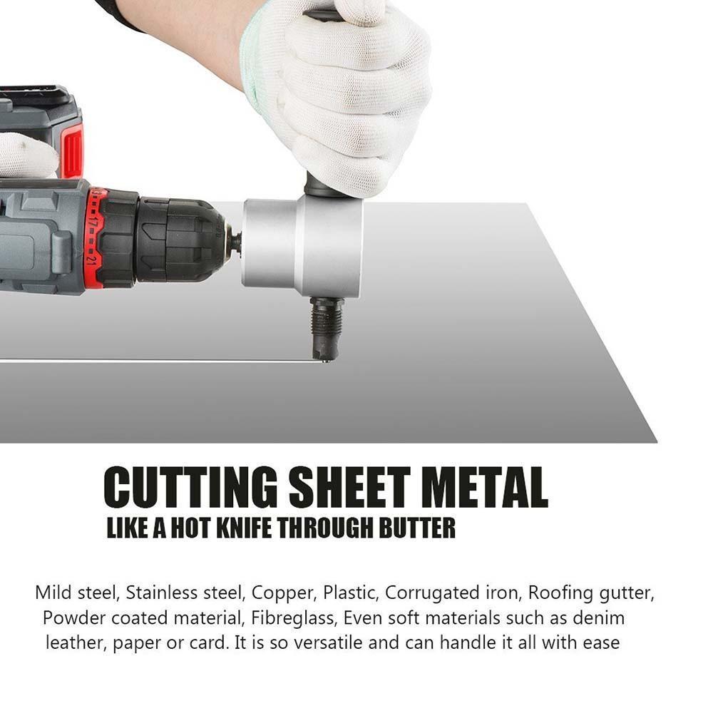 Hjemix | Nibbler Cutter Drill Attachment Dobbel Hode Metallplate