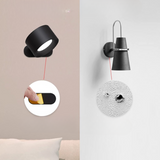 Hjemix | LED Vegglamper, Veggmonterte Lamper med Oppladbart Batteri, 3 Fargetemperaturer & 3 Lysstyrkenivåer, 360° Rotérbar Magnetisk Kugle, Trådløse Vegglamper for Studie, Lesing, Nattbord