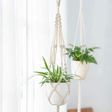 Hjemix | 4-delt håndlaget Boho makramee planteholder sett