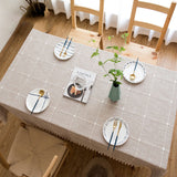 Hjemix | Vanntett Olje-resistent Rektangulær Duk Bomull Lin Loppe-resistent Duk for Kjøkken Spiserom Buffet Fest