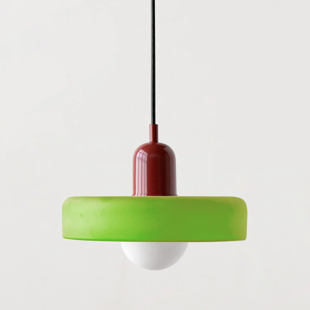 Hjemix | Pendellampe laget av farget glass | Elegant hengelampe i Bauhaus-stil | Designlampe for stue og spisestue