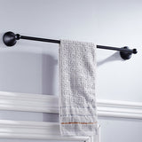 Hjemix | Metallbaderom sett 4-delt Tradisjonell stil Svart badeaccessoriesett