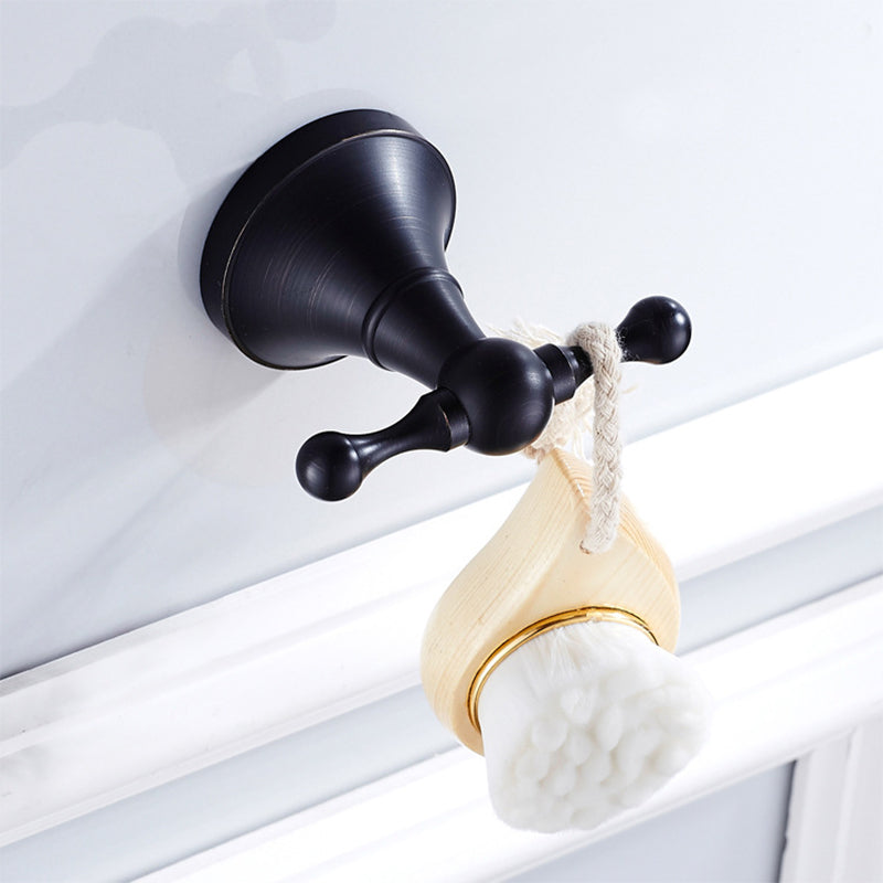 Hjemix | Metallbaderom sett 4-delt Tradisjonell stil Svart badeaccessoriesett